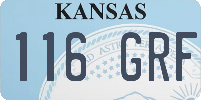 KS license plate 116GRF
