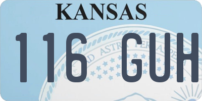 KS license plate 116GUH