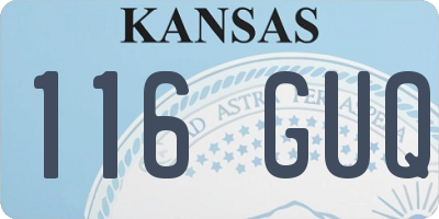 KS license plate 116GUQ