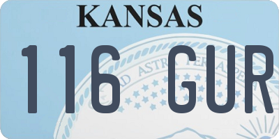 KS license plate 116GUR