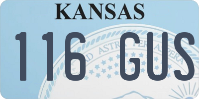 KS license plate 116GUS