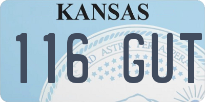 KS license plate 116GUT