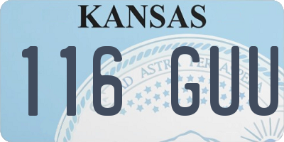 KS license plate 116GUU