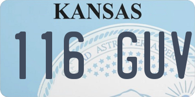 KS license plate 116GUV