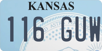 KS license plate 116GUW