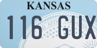 KS license plate 116GUX