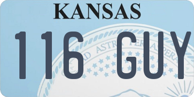 KS license plate 116GUY