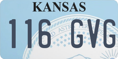KS license plate 116GVG