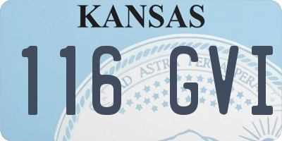 KS license plate 116GVI