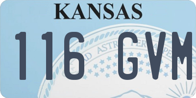KS license plate 116GVM