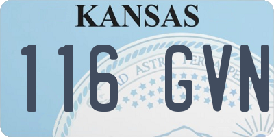 KS license plate 116GVN