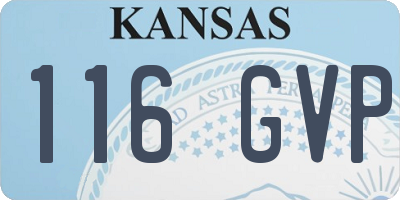 KS license plate 116GVP