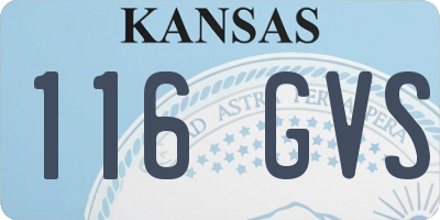 KS license plate 116GVS