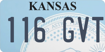 KS license plate 116GVT