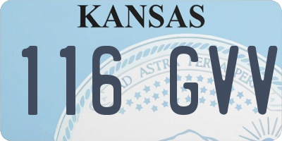 KS license plate 116GVV