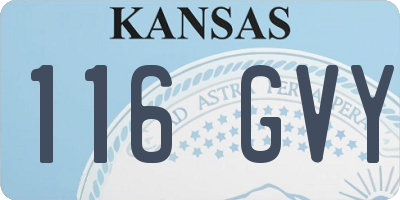 KS license plate 116GVY