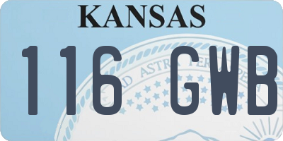 KS license plate 116GWB