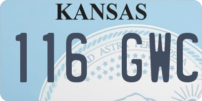 KS license plate 116GWC