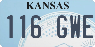 KS license plate 116GWE