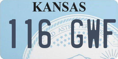 KS license plate 116GWF