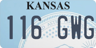 KS license plate 116GWG
