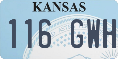 KS license plate 116GWH