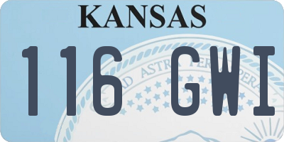 KS license plate 116GWI