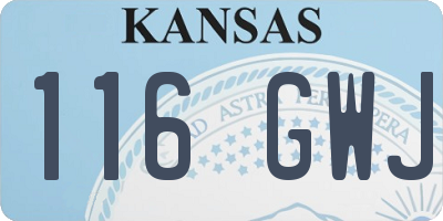 KS license plate 116GWJ
