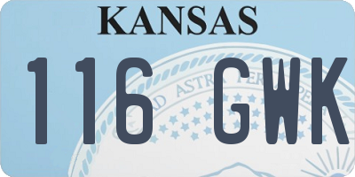 KS license plate 116GWK