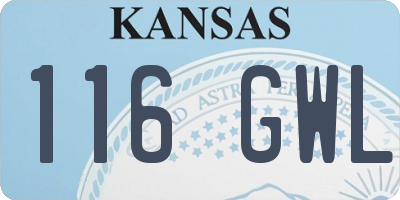 KS license plate 116GWL