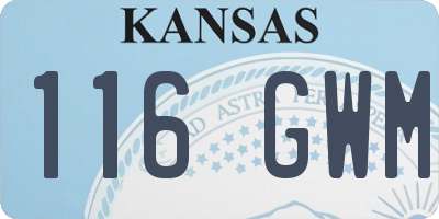 KS license plate 116GWM