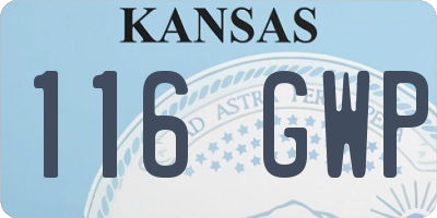 KS license plate 116GWP