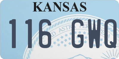 KS license plate 116GWQ