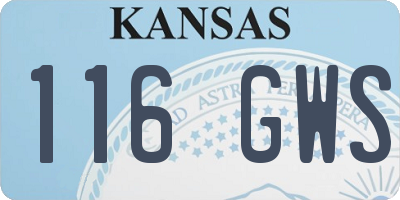 KS license plate 116GWS