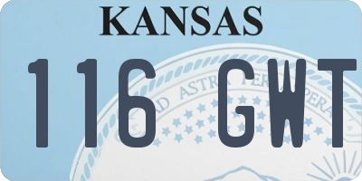 KS license plate 116GWT