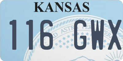 KS license plate 116GWX
