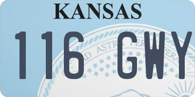 KS license plate 116GWY