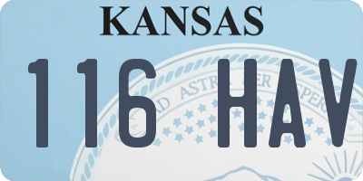 KS license plate 116HAV