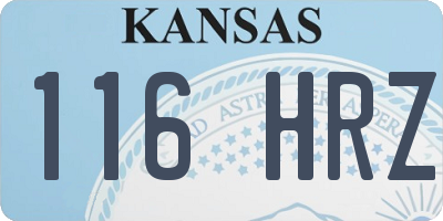 KS license plate 116HRZ