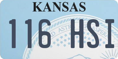 KS license plate 116HSI