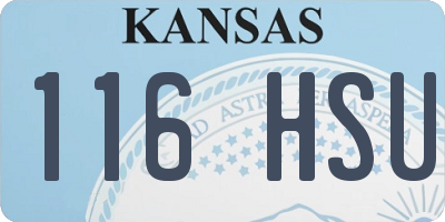 KS license plate 116HSU