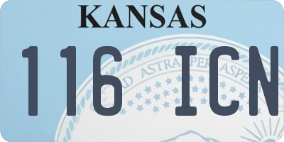 KS license plate 116ICN