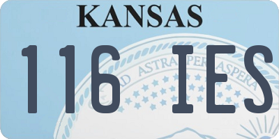 KS license plate 116IES