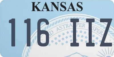 KS license plate 116IIZ