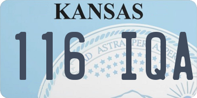 KS license plate 116IQA