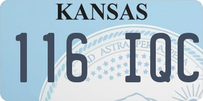 KS license plate 116IQC