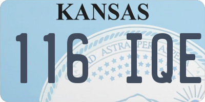 KS license plate 116IQE