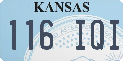 KS license plate 116IQI
