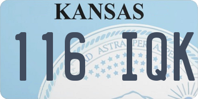 KS license plate 116IQK