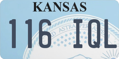 KS license plate 116IQL